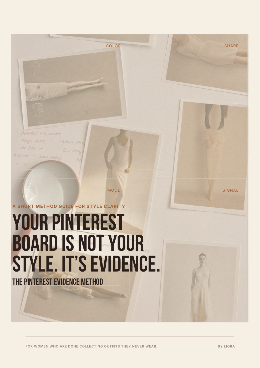 The Pinterest Evidence Method Guide personal style workbook by LIORA