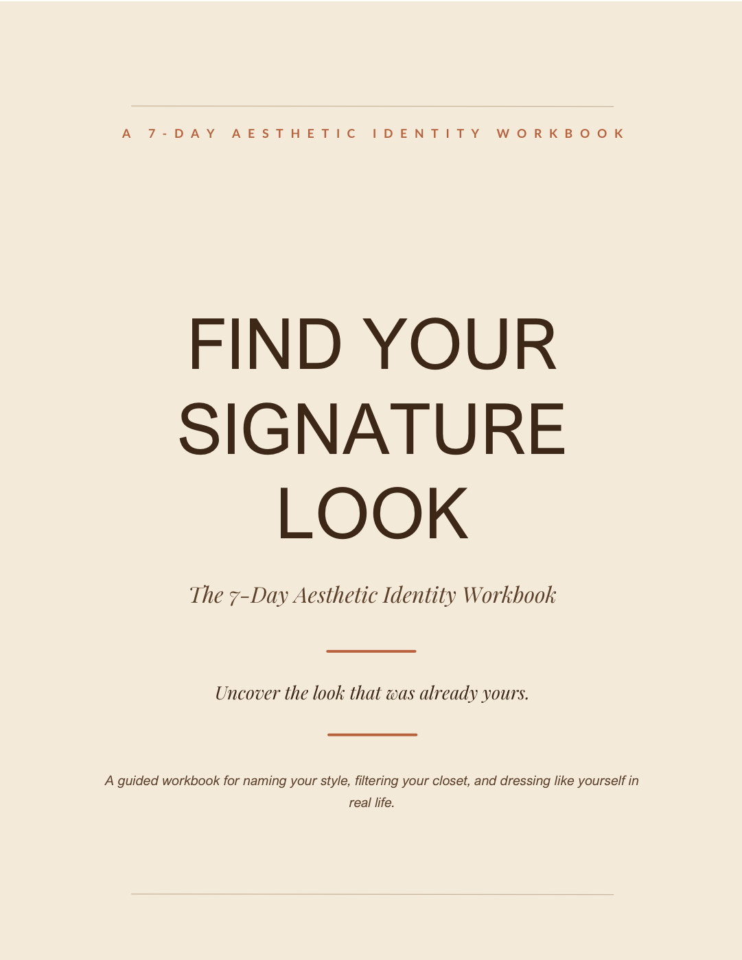 Find Your Signature Look 7-day personal style workbook by LIORA